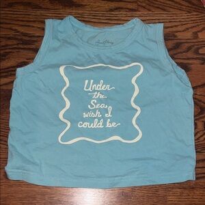 SweetHoney Blue Tank Top with Sea Design